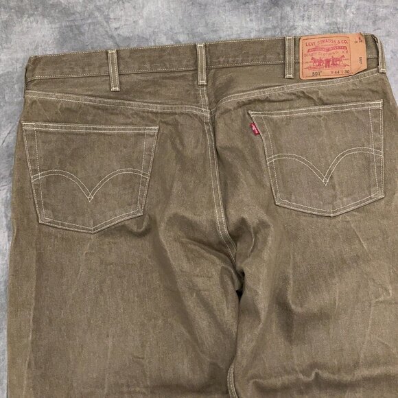 Levis 501 Jeans Men 42Wx29 Tan Brown Button Fly Straight Fit High Rise Cotton - Picture 12 of 14